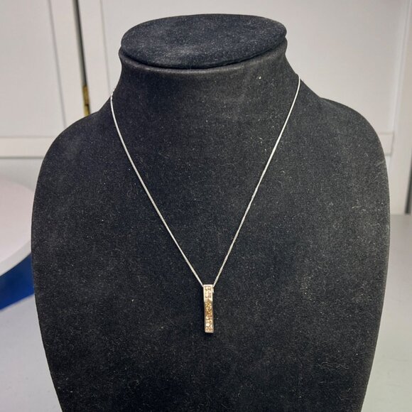 Sterling Silver Women's Necklace With Yellow CZ Pendant, 18" Cable Chain - Picture 5 of 16